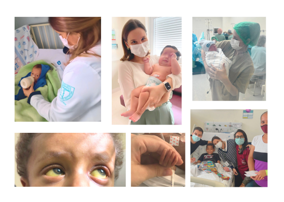 Dra Lívia aparece em imagens atuando, durante seu trabalho com alguns de seus pacientes, mostrando um pouco sobre atuação do Gastropediatra